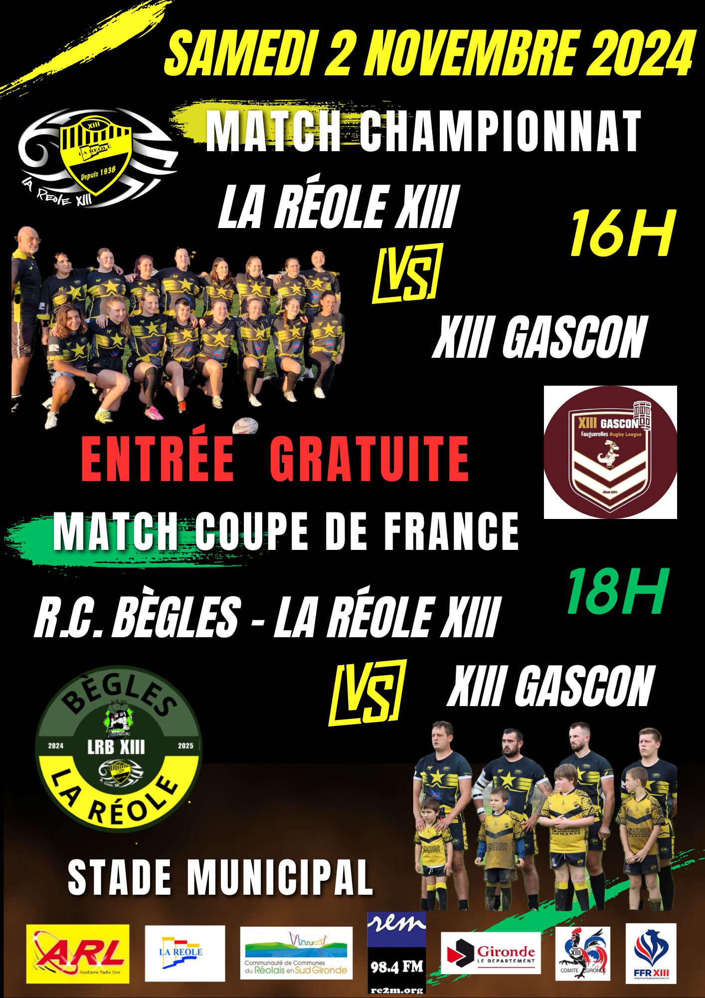 MATCHS DE RUGBY A XIII